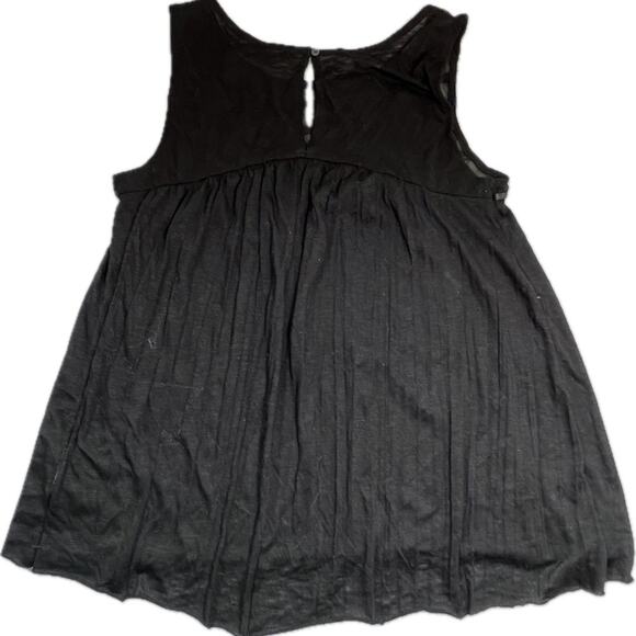 American Eagle Outfitters Black flowy tank top with sheer neck detail EUC size M - Picture 2 of 3